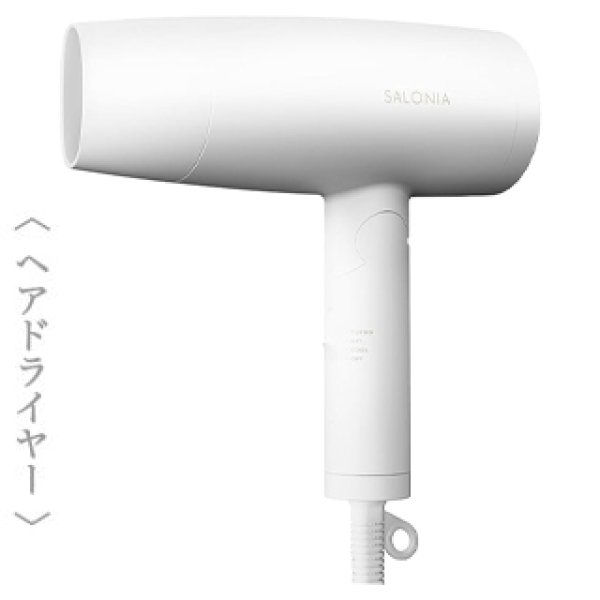 画像1: SALONIA サロニア スピーディーイオン ドライヤー 大風量 速乾 軽量 マイナスイオン ヘアドライヤー SL-013WH ホワイト-- (1)